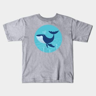 Vintage Blue Whale Kids T-Shirt